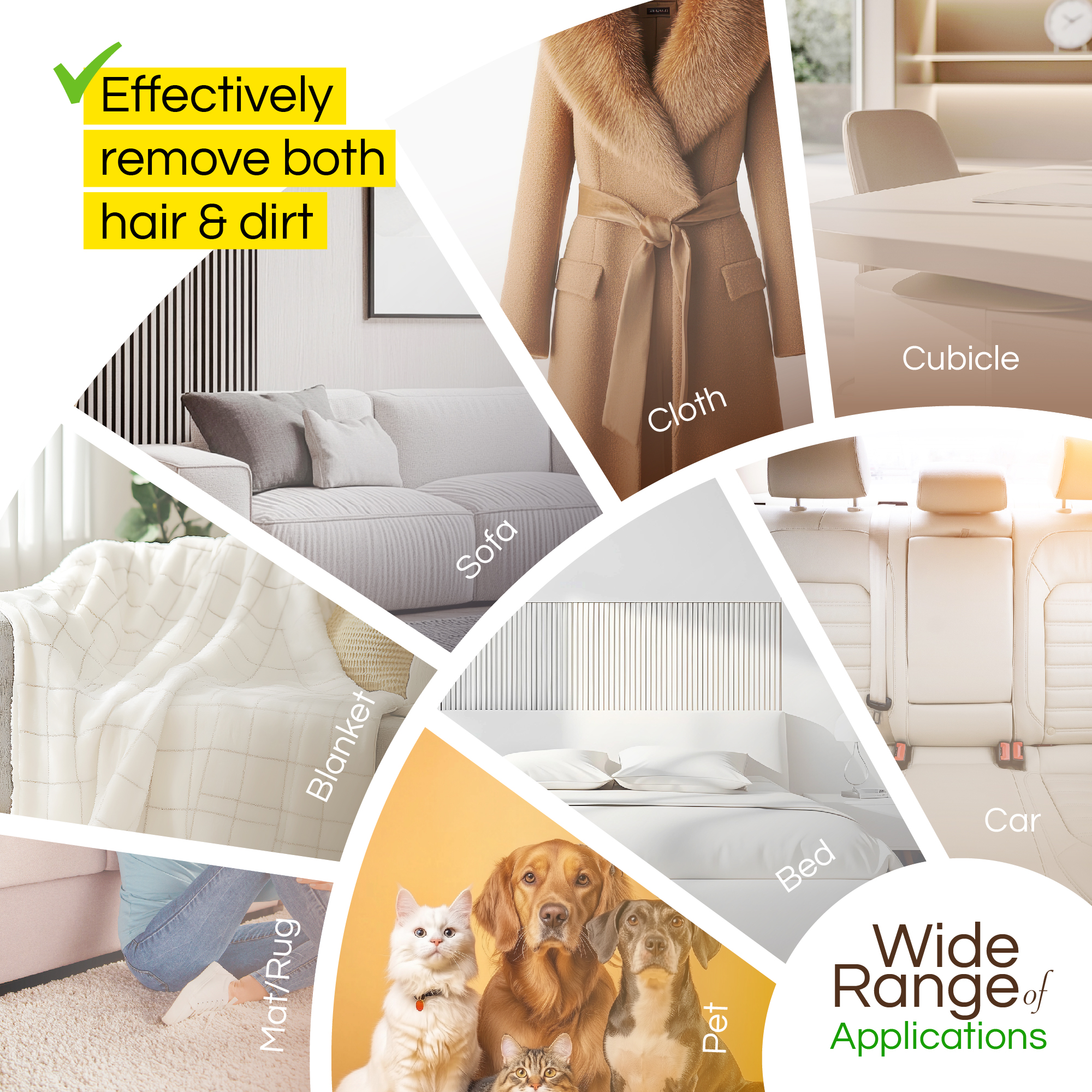 Pet Hair Removal Glove for Cats & Dogs, Large Reusable Electrostatic Pet Hair Glove - Image 2