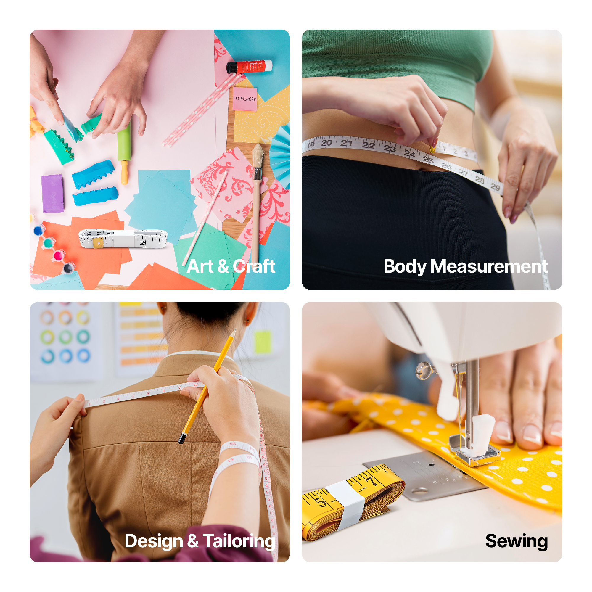 Soft Measuring Tape 2 Pack – 150cm, Flexible Body Tape with Metal End - Image 2