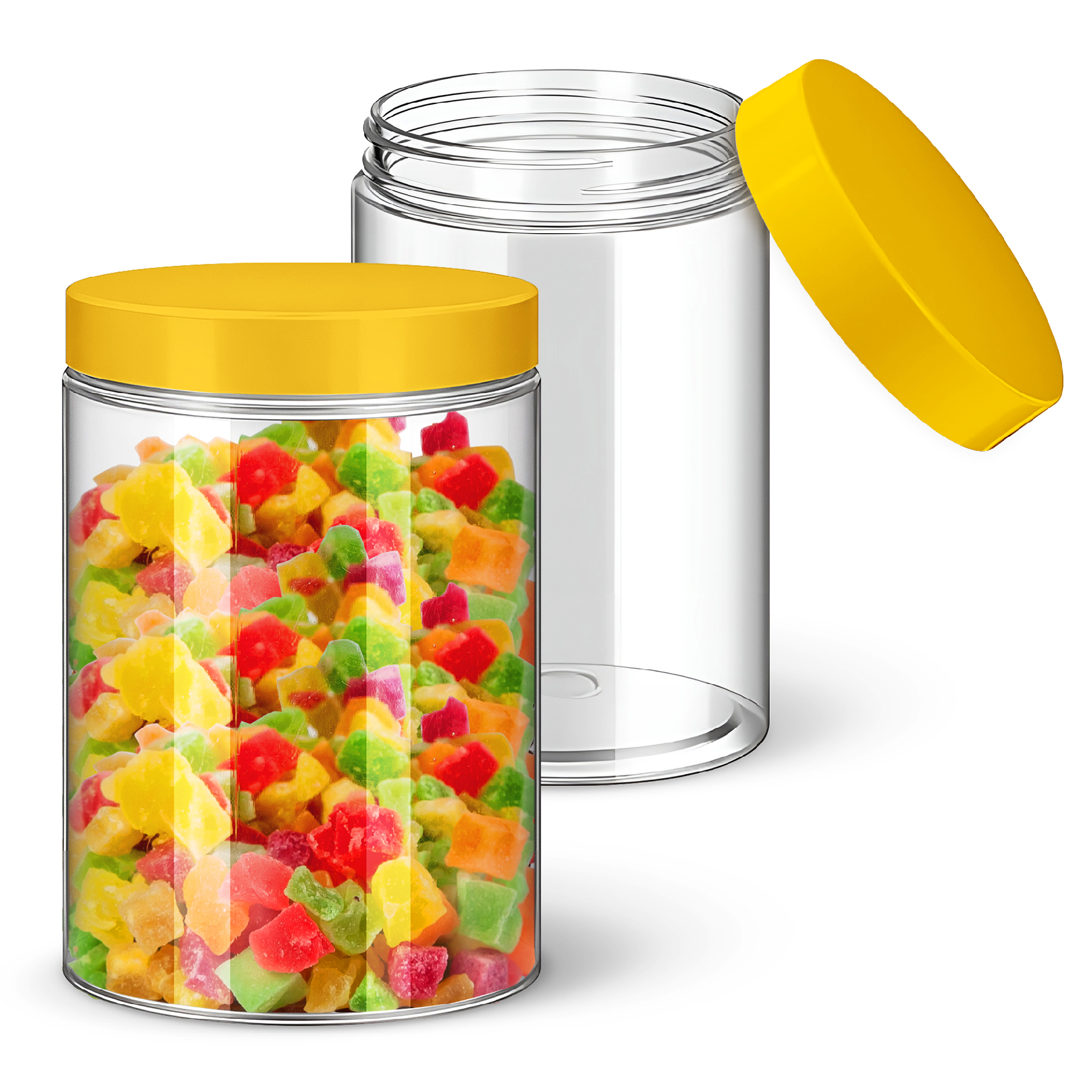 1000ml Plastic Jars with Lids, PET Plastic Storage Jars Pack of 2 - Image 8