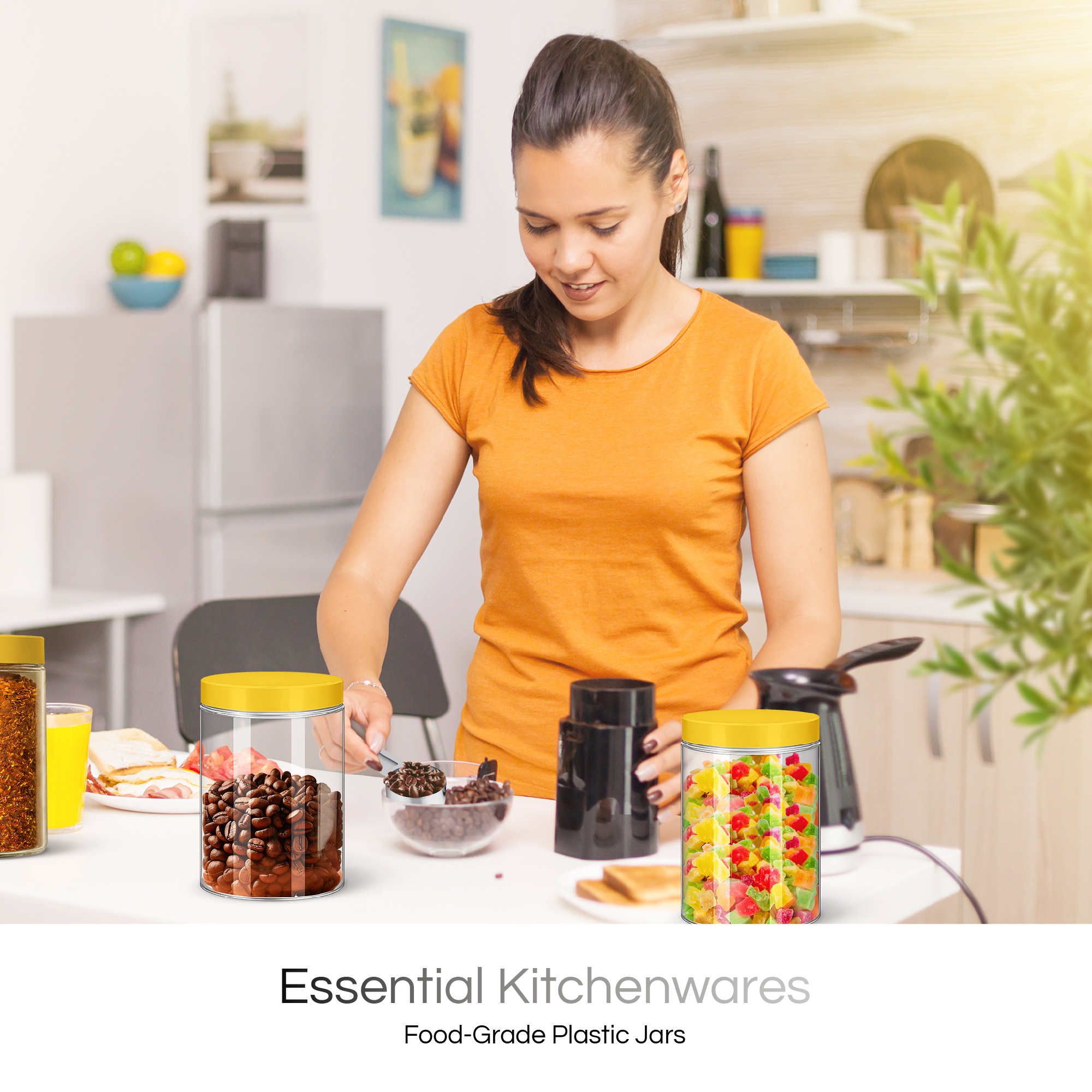 1000ml Plastic Jars with Lids, PET Plastic Storage Jars Pack of 2 - Image 9