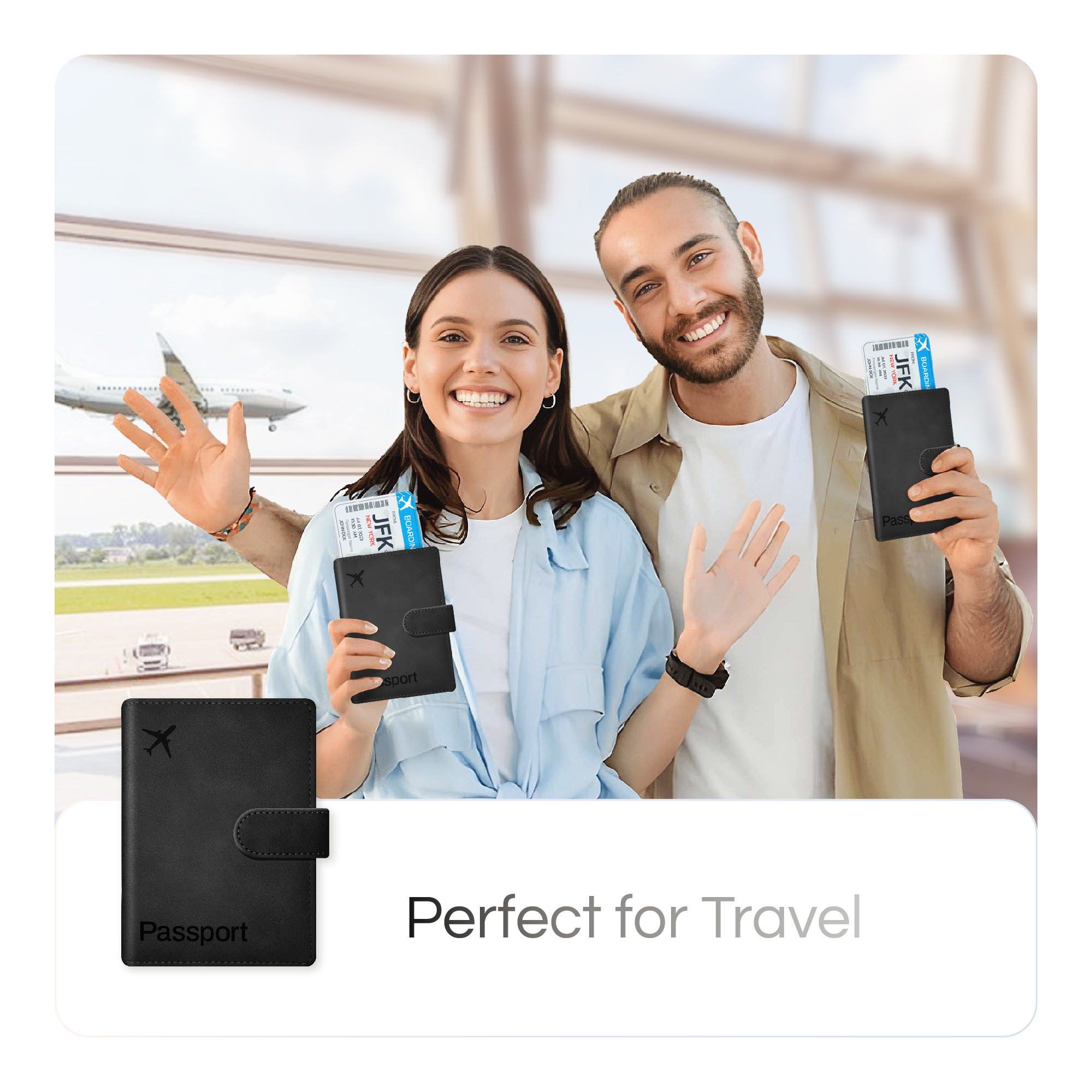 Passport Holder Cover Wallet, RFID Blocking Travel Document Organiser - Image 9