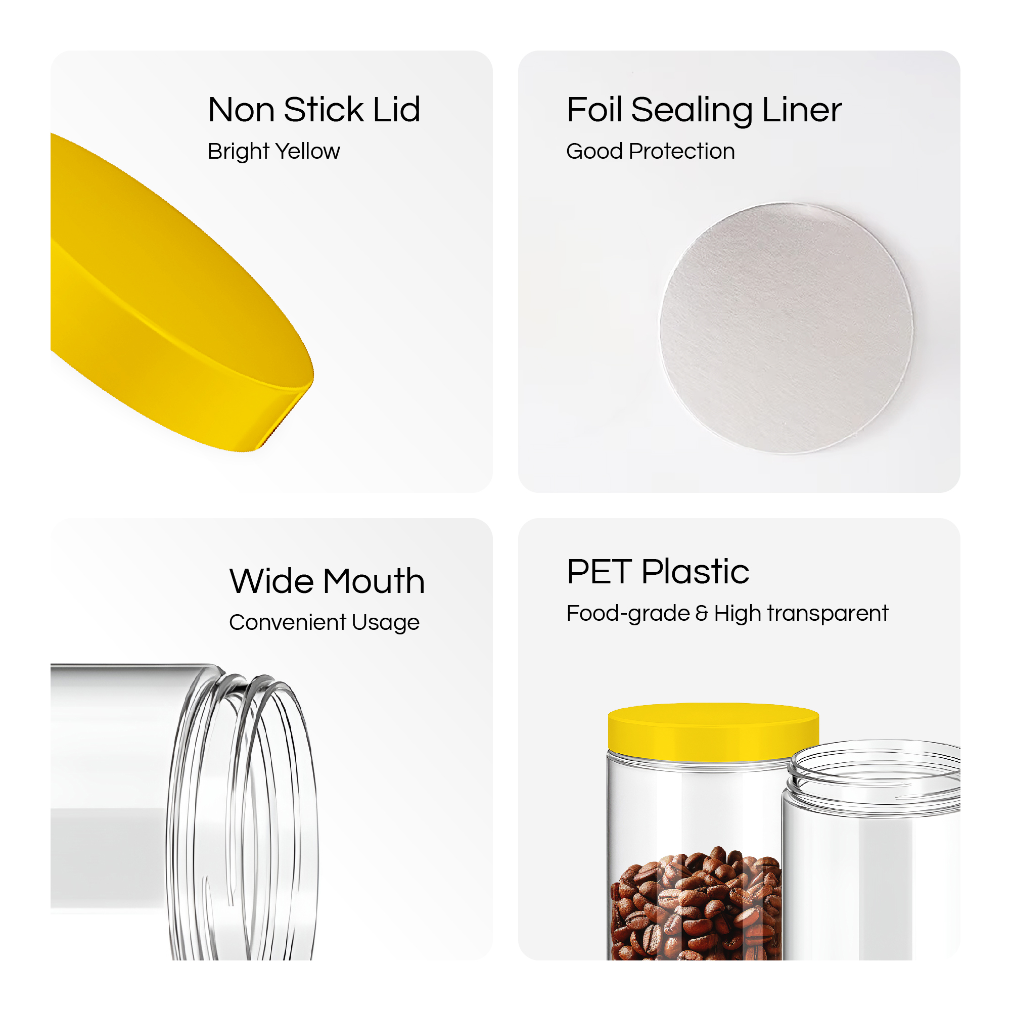 1000ml Plastic Jars with Lids, PET Plastic Storage Jars Pack of 2 - Image 12