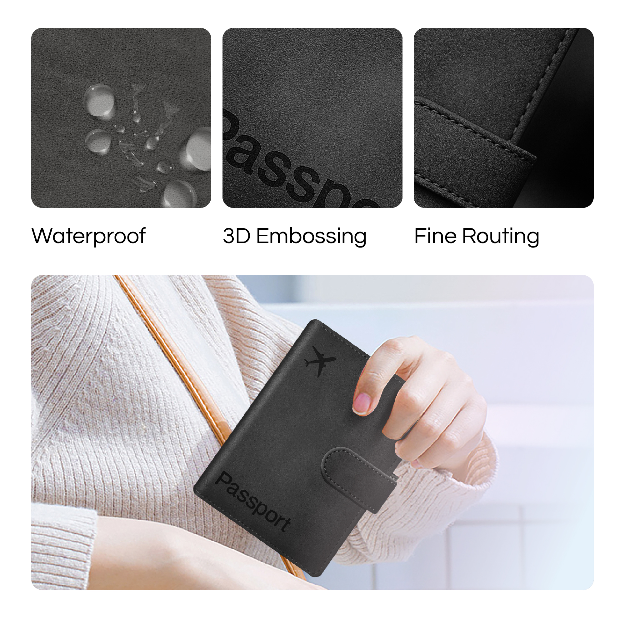 Passport Holder Cover Wallet, RFID Blocking Travel Document Organiser - Image 13