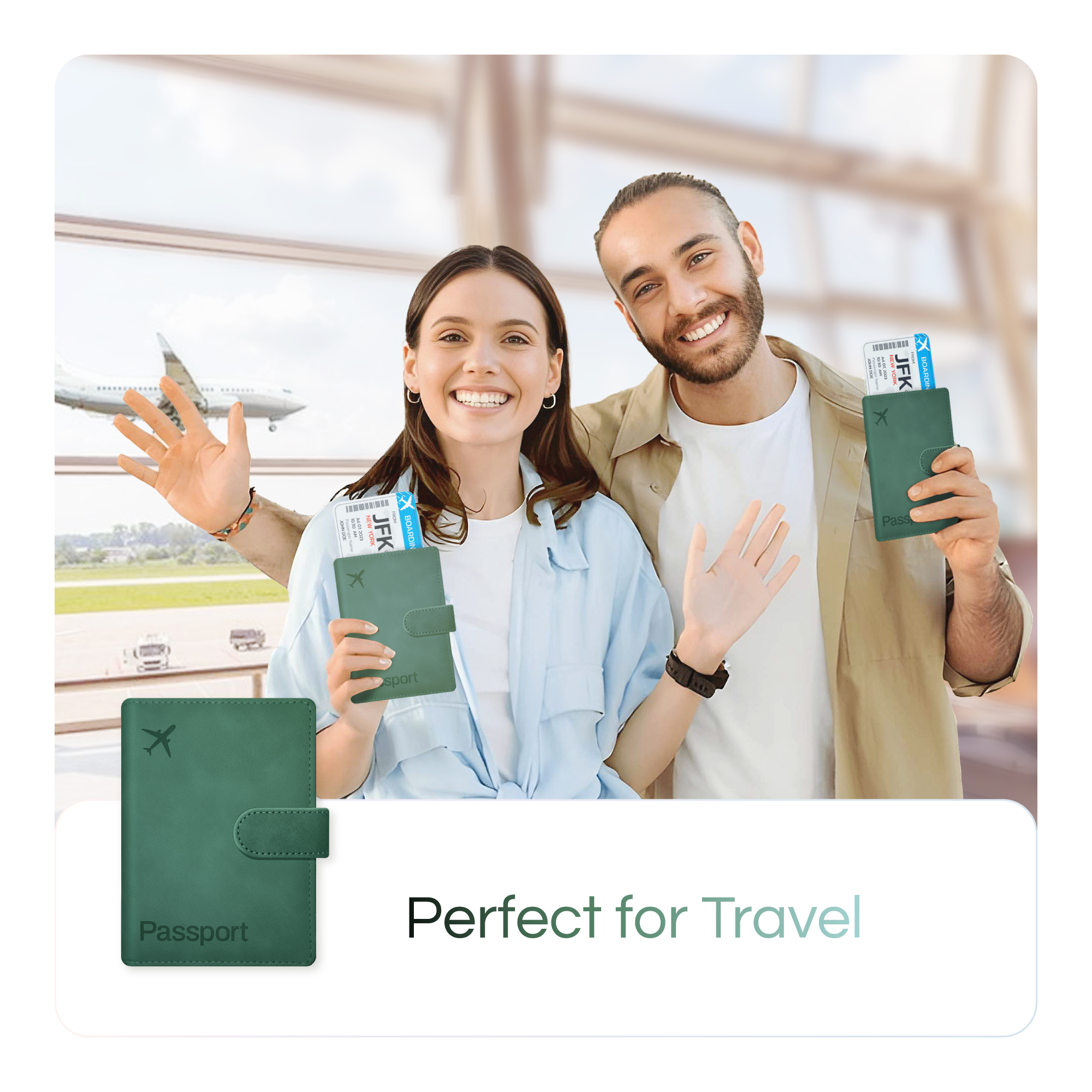 Passport Holder Cover Wallet, RFID Blocking Travel Document Organiser - Image 16