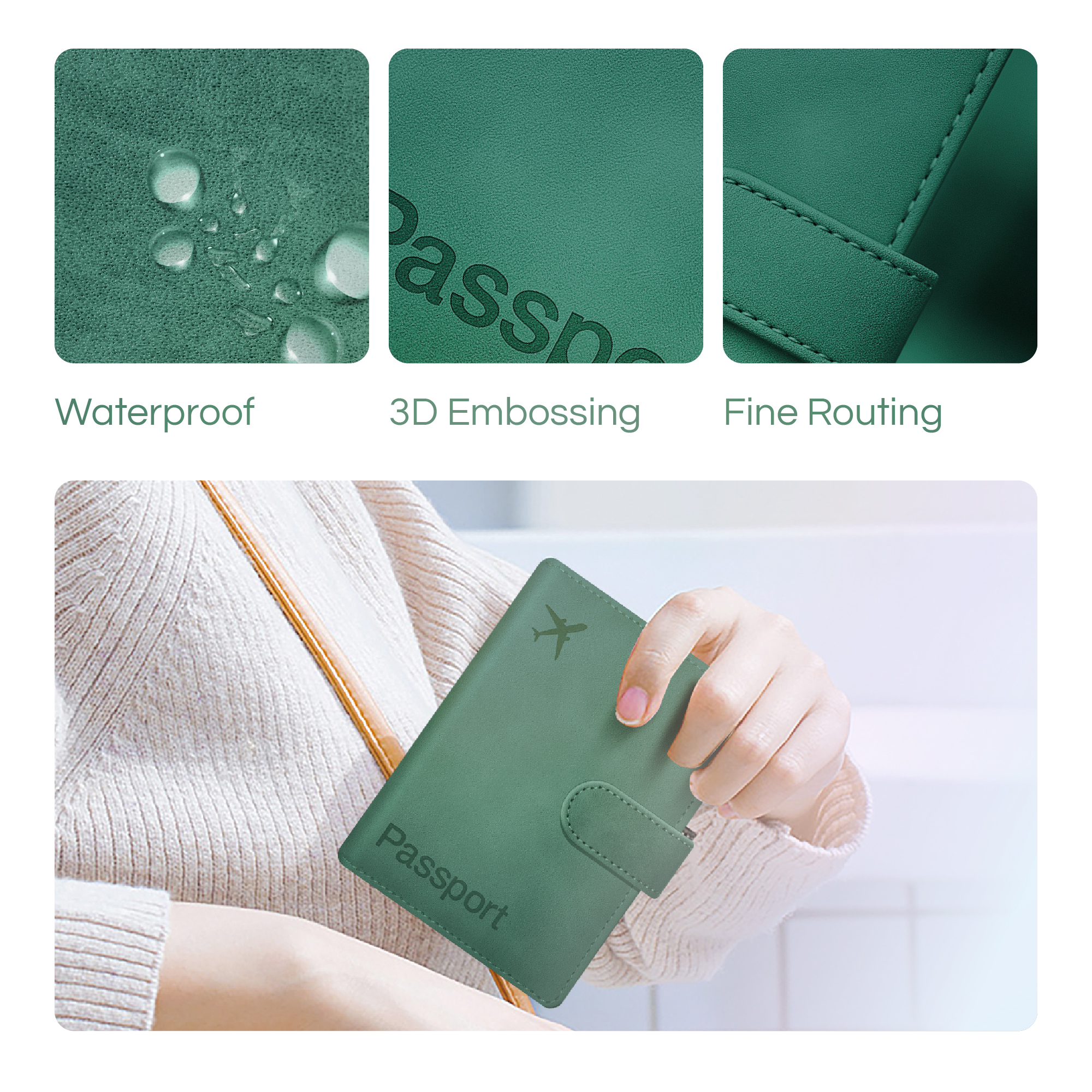 Passport Holder Cover Wallet, RFID Blocking Travel Document Organiser - Image 20